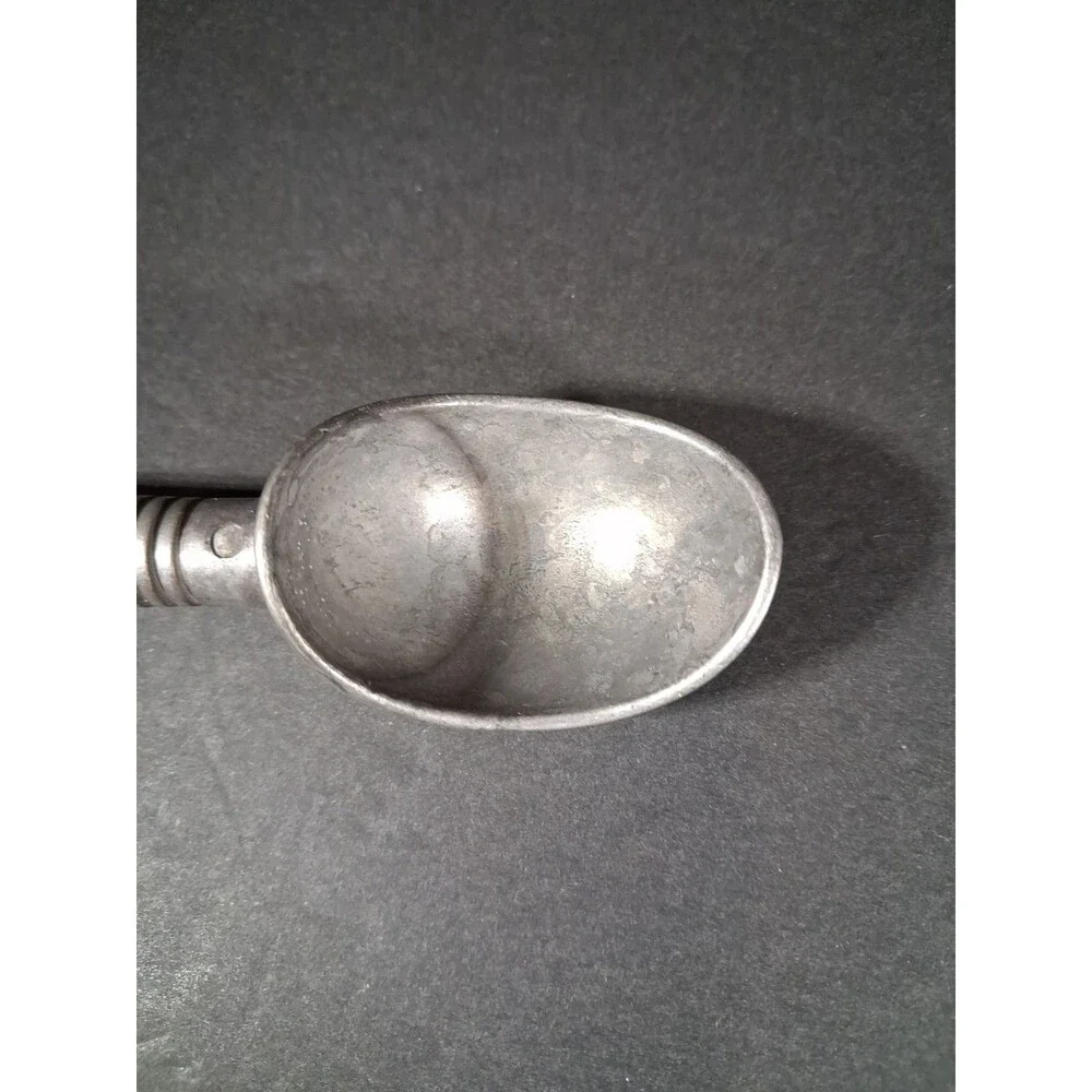 Vintage Aluminum Ice Cream Scoop Ribbed Handle Metal Kitchenware Retro